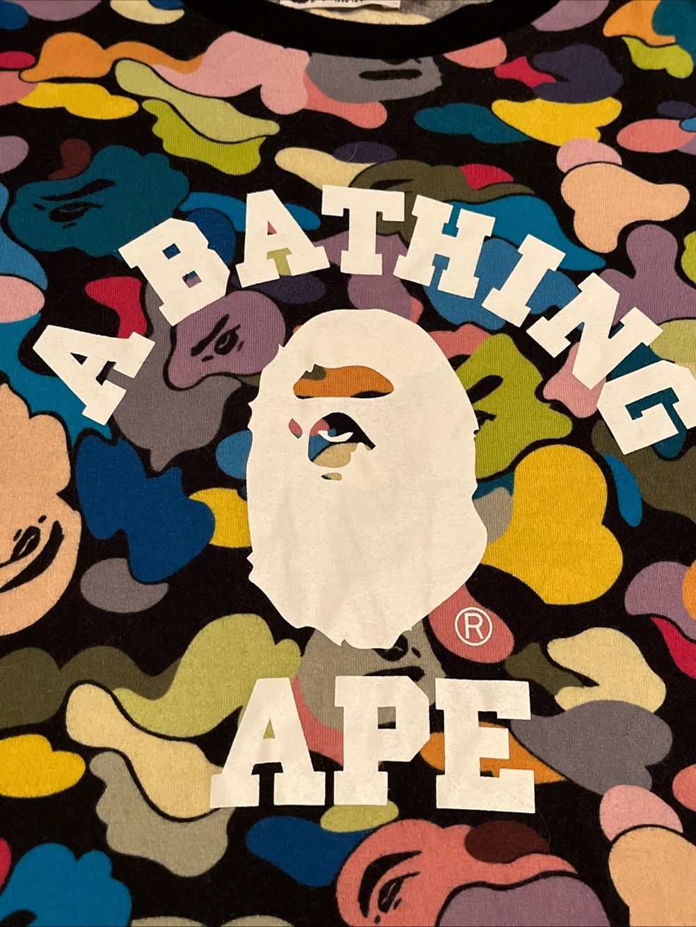 🔥 A bathing ape bape ultimate multi camo collegelogo tee t shirt Size L Japan